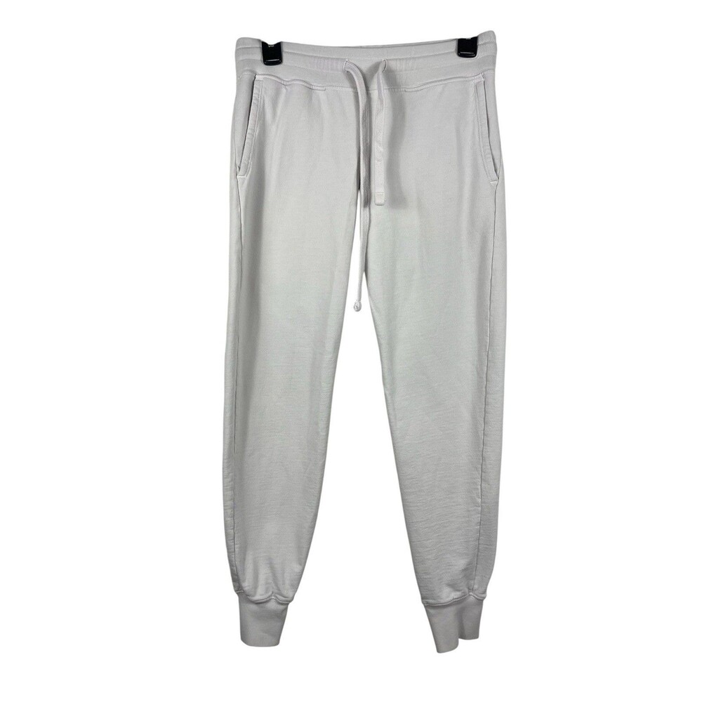 American Giant Jogger Sweatpants XS Off White Gray USA Made Drawstring Lounge